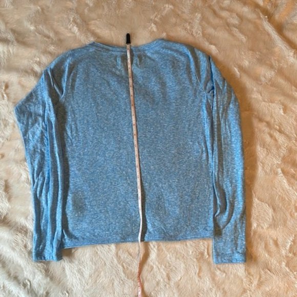 2/$40 Hollister Blue LS top with Sheer Lace Front - Picture 7 of 8